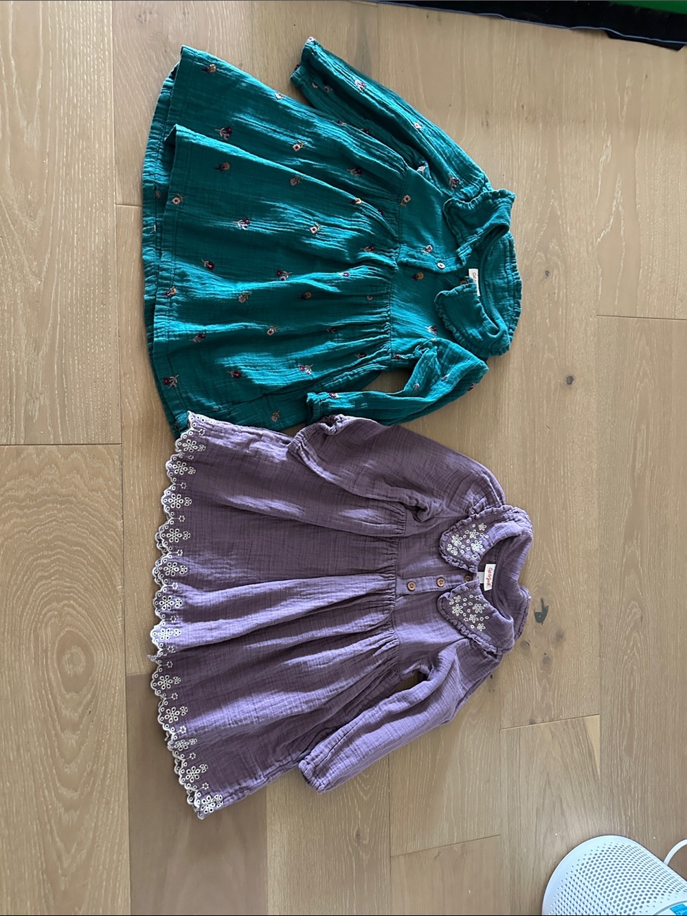 Cat & Jack Teal and Lavender Long Sleeve Baby Dresses